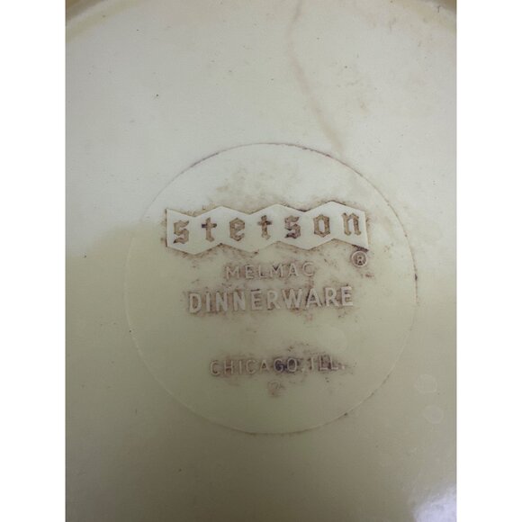 Vintage Stetson Yellow Melmac Divided Bowl 7" Mid-Century Modern Dinnerware - Picture 5 of 10